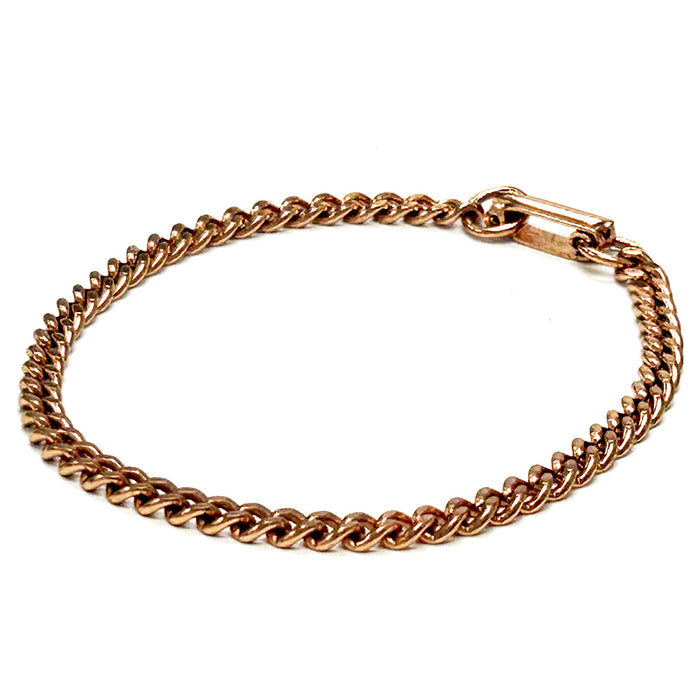 Solid Copper Chain Link Bracelet for Women Dainty Jewelry Slim Gift Size 7 7/8"