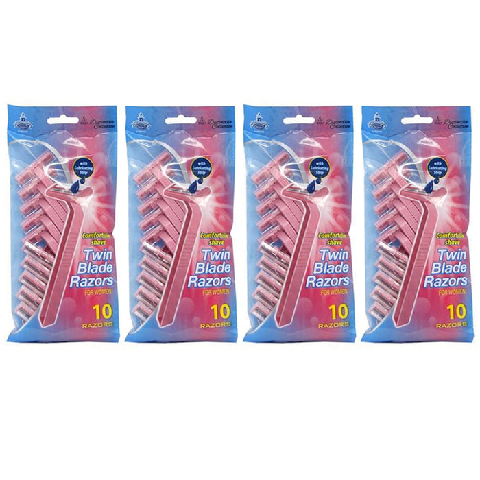 40pcs Womens Disposable Razors Twin Blade Hair Removal Trimmer Shaver Pink New !