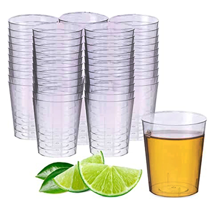 60 Shot Glasses Clear Hard Plastic 2 Oz Mini Wine Glass Party Cups Catering Bar