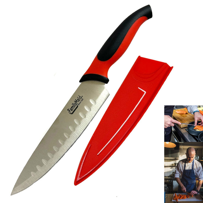 2pk Chef Knife Razor Sharp Stainless Steel W/ Cover Multipurpose Ergonomic Gift