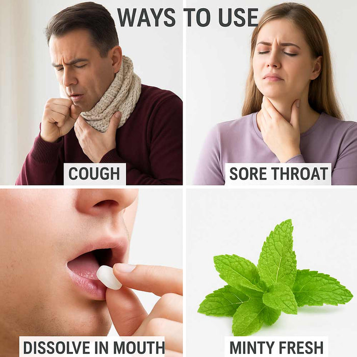 120 Ct Menthol Flavor Cough Suppressant Drops Menthol Sore Throat Relief Lozenge