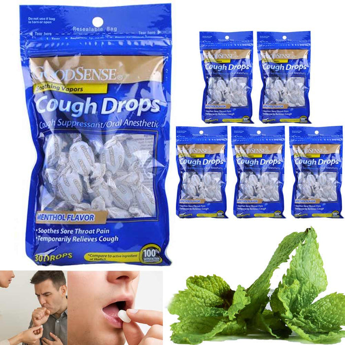 180 Ct Cough Drops Menthol Flavor Cold Relief Sore Throat Suppressant Lozenges