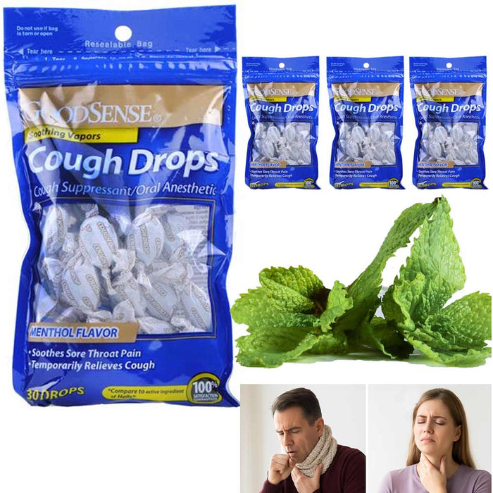 120 Ct Menthol Flavor Cough Suppressant Drops Menthol Sore Throat Relief Lozenge