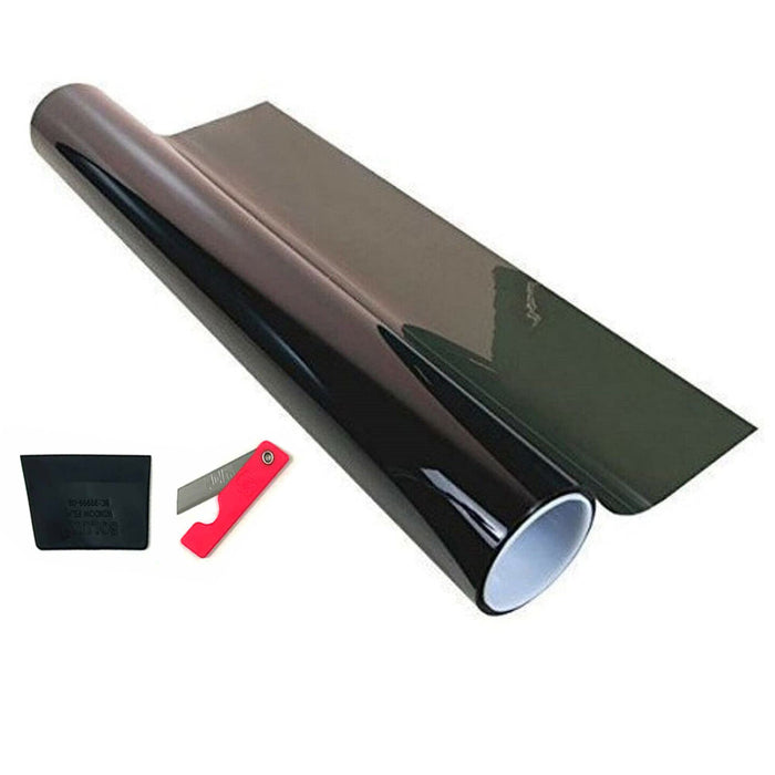 1 Roll 3% Super Dark Black Window Tint Film Privacy Heat Sun Shade Adhesive 10ft
