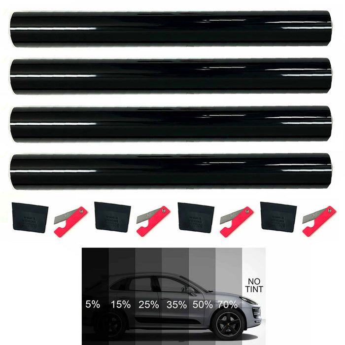 4 Pk Privacy 10% Dark Black Window Tint Film Car Office Shade Reduce Heat 10ft