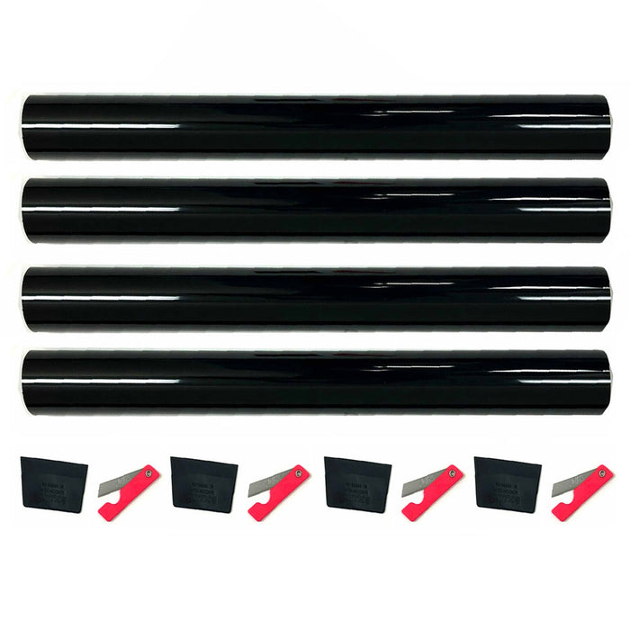 4 Pk Uncut Window Tint 3% Super Dark Black Film Privacy Home Car Heat Shade 10ft
