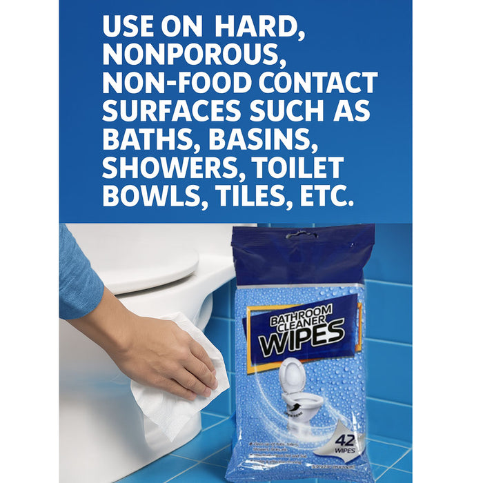 42ct Bathroom Cleaning Wipes Surface Cleaner Multi Purpose Clean Home 5.9"X7.9"