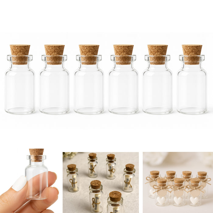 18pcs Glass Jars with Cork Lids Mini Jars 1.5ml Party Favors Crafts Baby Shower