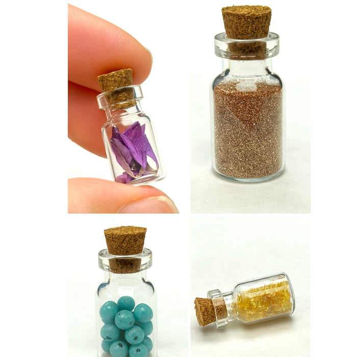 18pcs Glass Jars with Cork Lids Mini Jars 1.5ml Party Favors Crafts Baby Shower