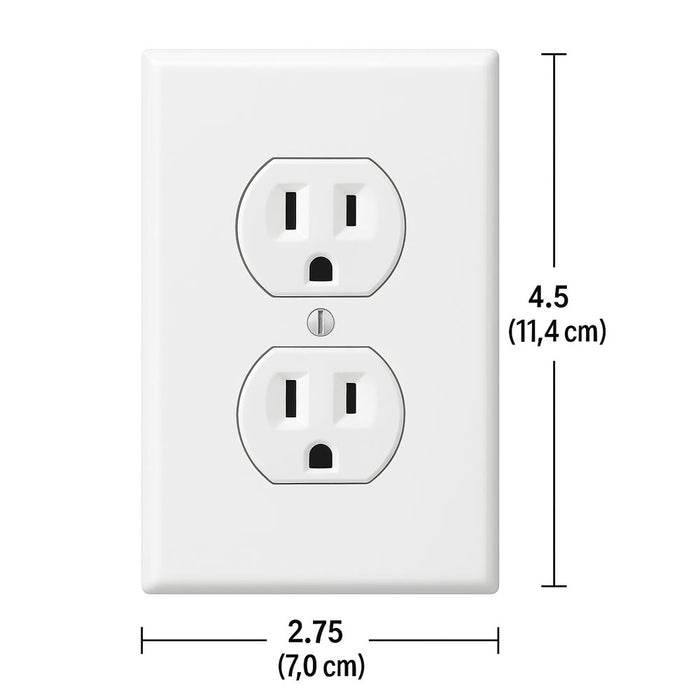 4 X Standard Size Dual Duplex Receptacle Outlet Wall Plate Cover Plug Heavy Duty