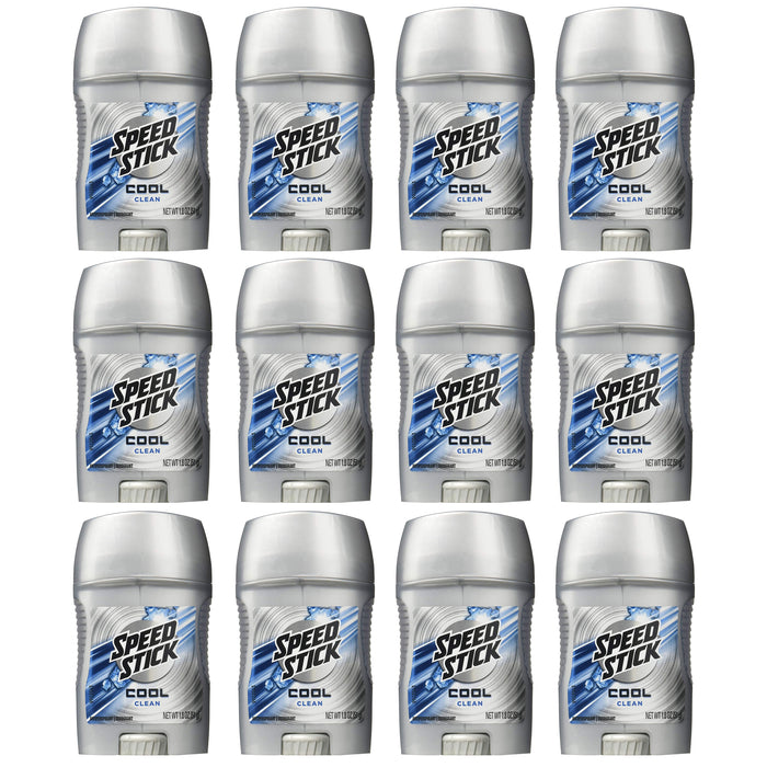 12 Pack Bulk Men Antiperspirant Speed Stick Deodorant Cool Clean Scent 1.8 oz