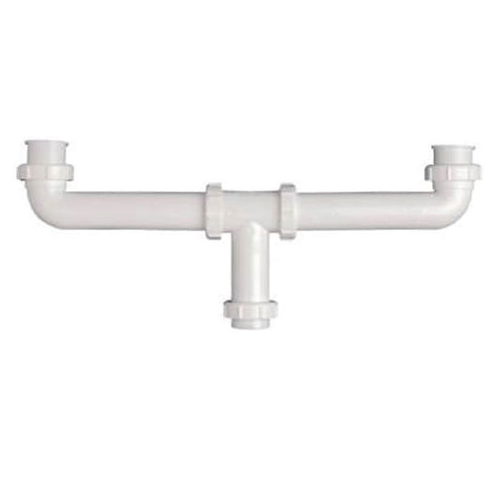 1 Pk 1.5" White Polypro Slip-Joint Sink Drain Center Outlet Waste Anti Clog 16"L