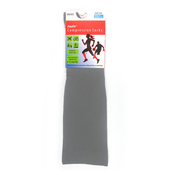 2 Pair Closed Toe 8-15 mmHg Compression Relief Swelling Socks Pain Grey Unisex S