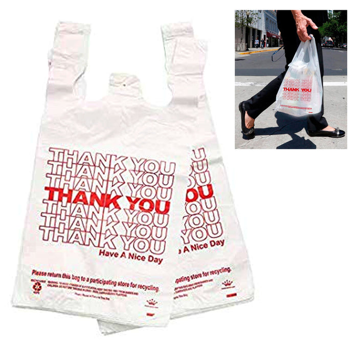 500 T-Shirt Thank You Plastic Grocery Store Shopping Carry Out Bag Recyclable