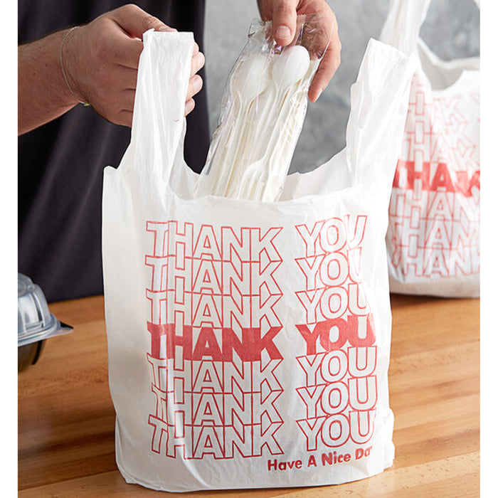 500 T-Shirt Thank You Plastic Grocery Store Shopping Carry Out Bag Recyclable