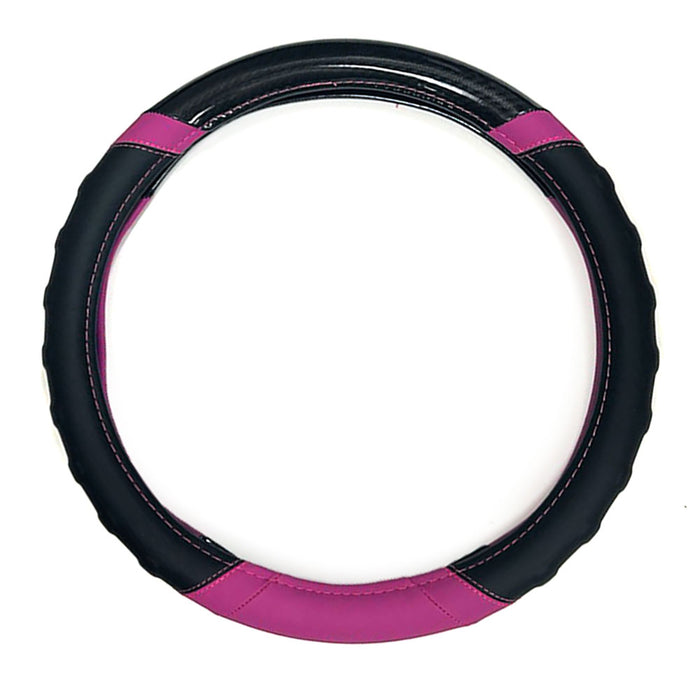 Universal Steering Wheel Cover Car Truck Pink Black Graphite Odorless Auto 15"