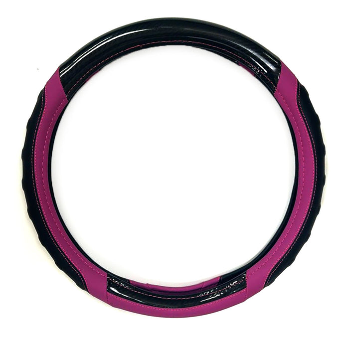 Universal Steering Wheel Cover Car Truck Pink Black Graphite Odorless Auto 15"