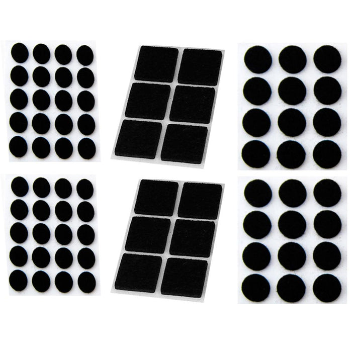 76 Pc Self Adhesive Felt Pads Furniture Floor Scratch Protector Black Asst Sizes