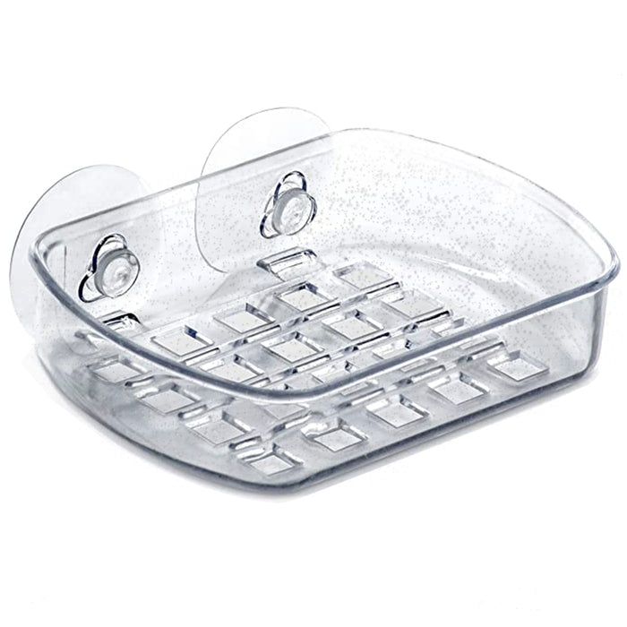 Soap Dish Suction Wall Holder Bathroom Shower Cup Sponge Dish Basket Tray Drain