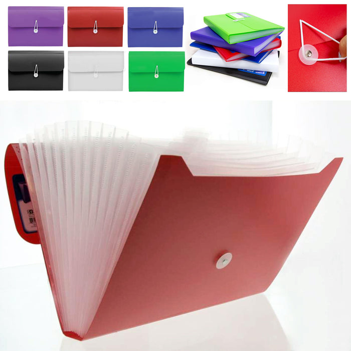 13 Pocket Folder Poly File Expanding Document Accordion Organizer Divider Office