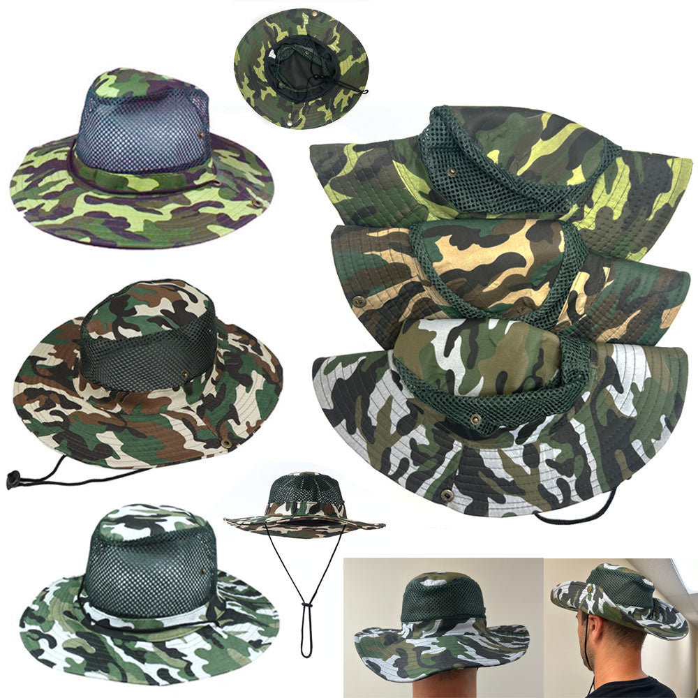 4 Pc Outdoor Boonie Bucket Hat Army Military Camo Fishing Hunting Snap —  AllTopBargains
