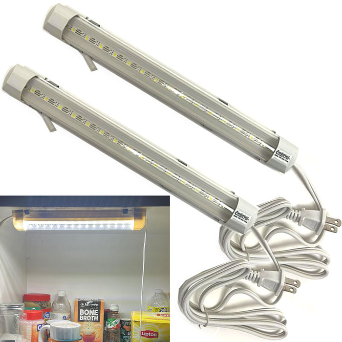2 Pc Bright LED Shop Light Garage Utility 30W 12"L Fixture Wall Mount Plug-In