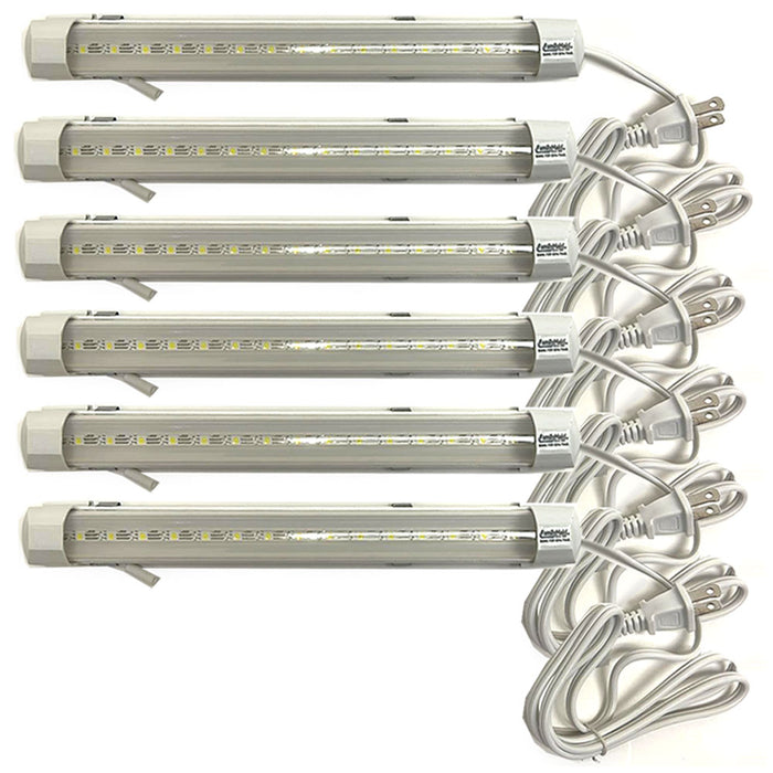 6 Pc LED Shop Lights Mounted Utility Garage 30W 12"L Wall Fixture Pull String