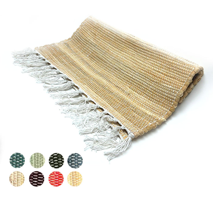 2 Pc Indian Chindi Area Rug Woven Cotton Mat Floor Bohemian Home Decor 20"X32"