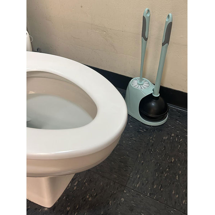 2 Sets Toilet Cleaner Turbo Plunger W/ Bowl Brush Caddy Unclog Bathroom Holder