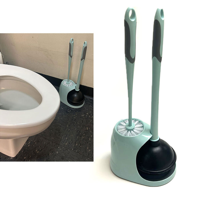 1 Turbo Plunger W/ Bowl Brush Caddy Set Unclog Bathroom Toilet Cleaner Holder