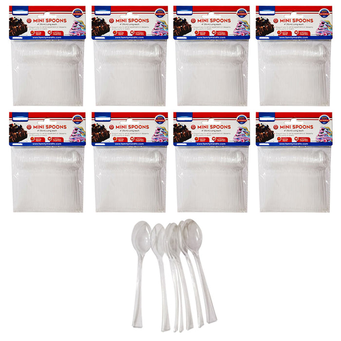 320ct Mini Plastic Spoons Small Clear Sample Taster Dessert Disposable Appetizer