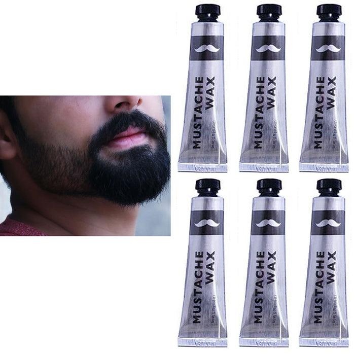 6 Pc Men Facial Hair Wax Mustache Grooming Beard Taming Lasting Firm Hold Barber