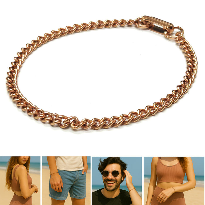 Pure Dainty Copper Link Bracelet Chain Men Women Handmade Wrist Wellness Jewelry