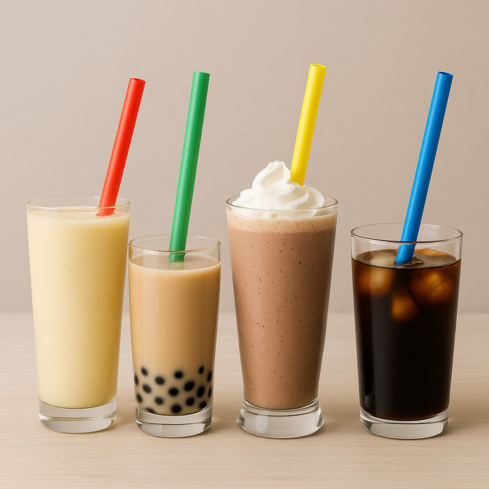 50 Jumbo Straws Extra Wide Fat Boba Bubble Tea Drinking Milkshake Colors Party