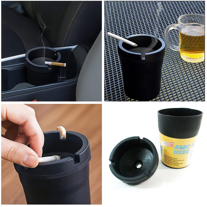 2 Pack Butt Bucket Smokeless Ashtrays Travel Auto Cigarette Odor Extinguishing