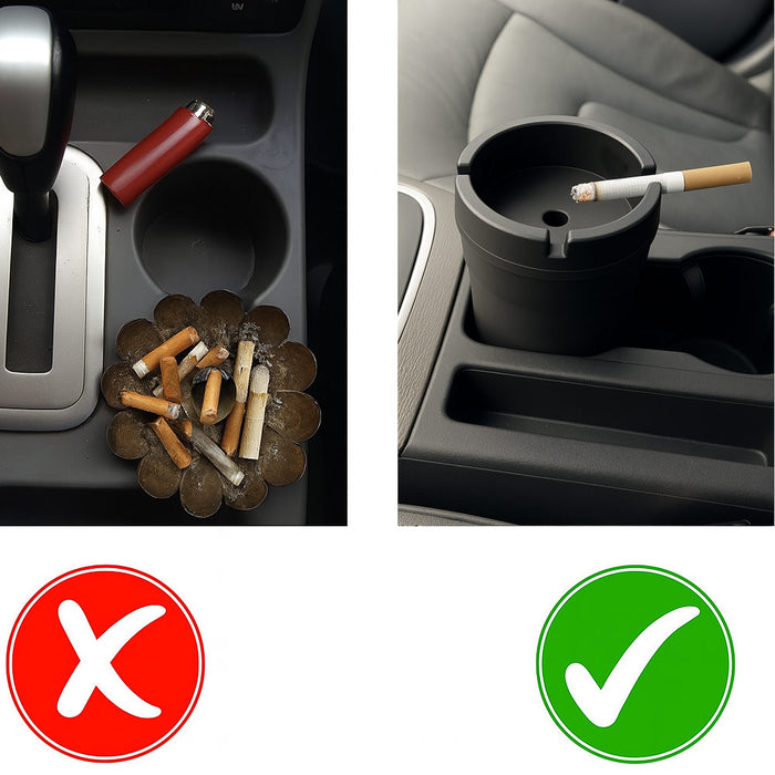 1 Butt Bucket Smokeless Ashtray Travel Auto Cigarette Odor Extinguishing Black