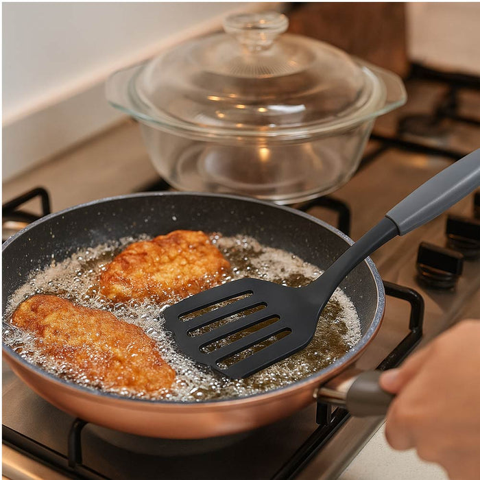 2 Pc Nylon Turner Slotted Heat Resistant Kitchen Utensil Spatula Flipper 10.5"