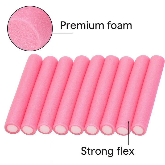 9 Jumbo Hair Rollers Perm Rods Flexi Curlers Soft Foam Curls Tool Salon Styling