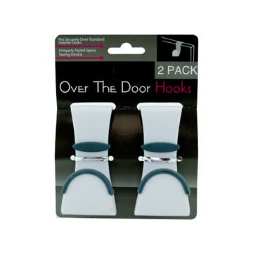 2 Pc Over the Door Hooks Hangers Hanging Purse Bag Towels Coats Rack Space Saver
