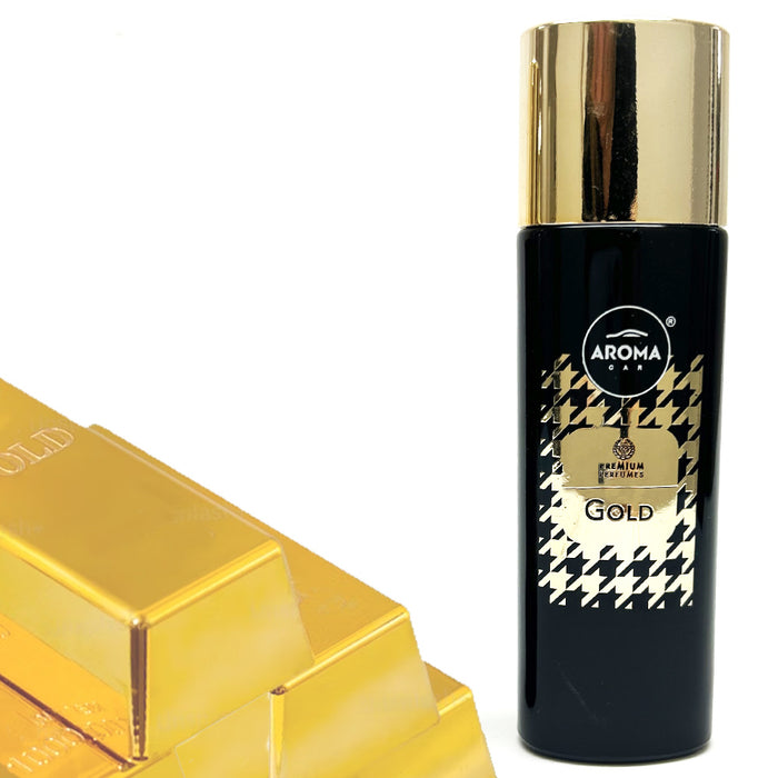 Luxury Car Air Freshener Perfume Gold Scent Odor Eliminator Absorber Spray 50ml