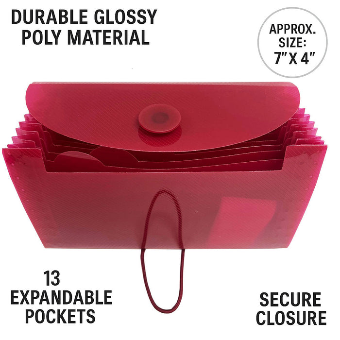 3 Pk Mini Coupon Organizer 13 Pockets Expandable Accordion File Storage Receipt