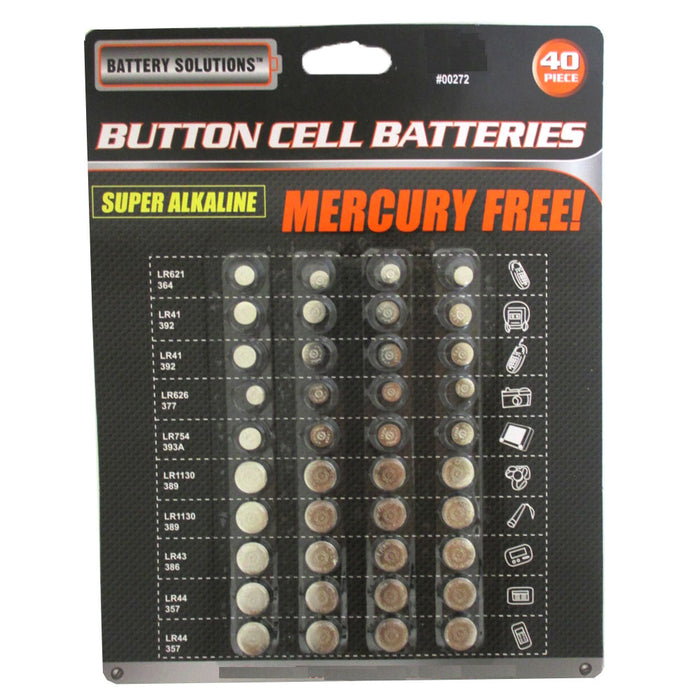 Button Cell Batteries 40 PC AG1 AG3 AG4 AG5 AG10 AG12 1.5 Volts Alkaline Coin !!