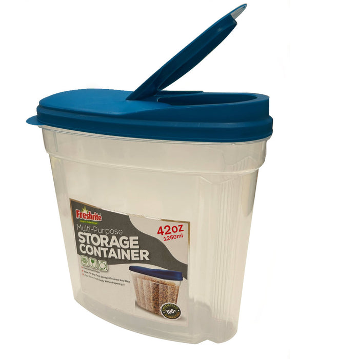 6 Plastic Cereal Dispensers 42oz BPA Free Food Storage Containers Airtight Bins