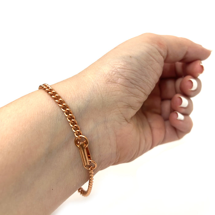 Pure Dainty Copper Link Bracelet Chain Men Women Handmade Wrist Wellness Jewelry
