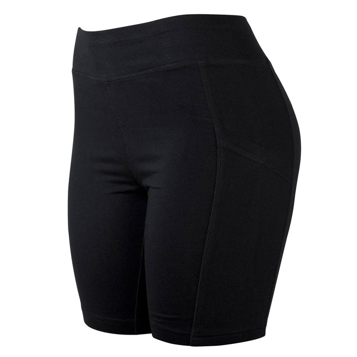 2 Women's Athletic Leggings Shorts w/ Pockets Yoga Running Exercise Gym Black M