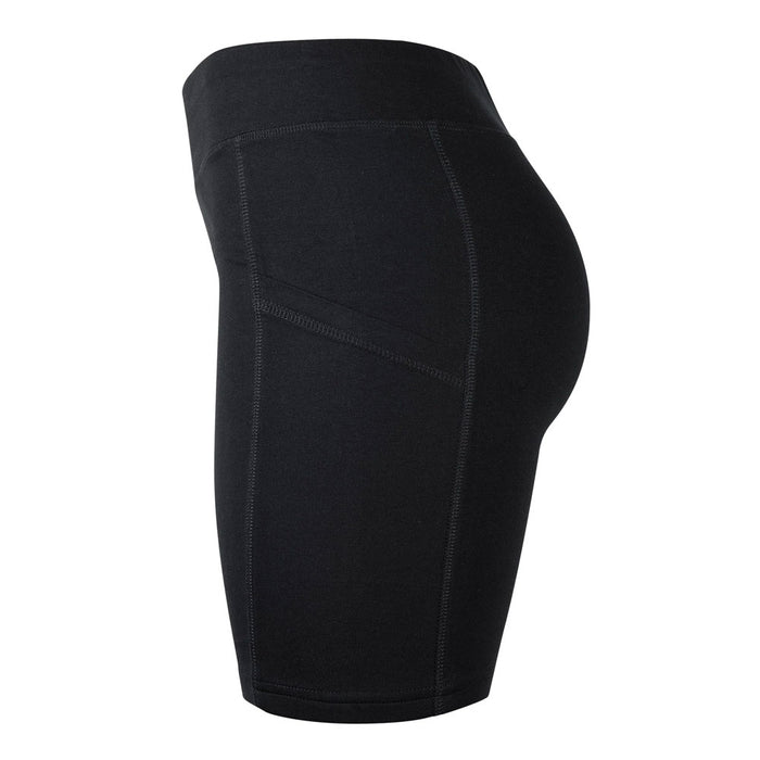 2 Women's Athletic Leggings Shorts w/ Pockets Yoga Running Exercise Gym Black M