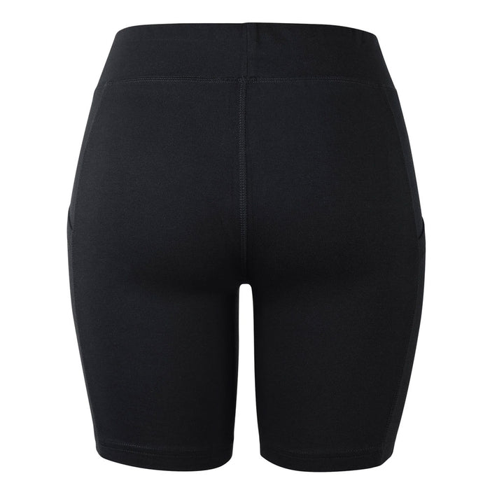 Women's Leggings Shorts w/ Pockets Athletic Running Exercise Sport Gym Black M