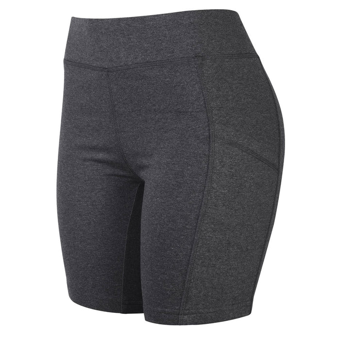 2 Women's Athletic Leggings Shorts w/ Pockets Yoga Running Exercise Gym Grey M