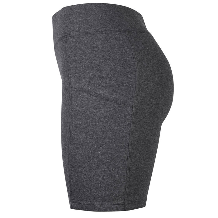 2 Women's Athletic Leggings Shorts w/ Pockets Yoga Running Exercise Gym Grey M