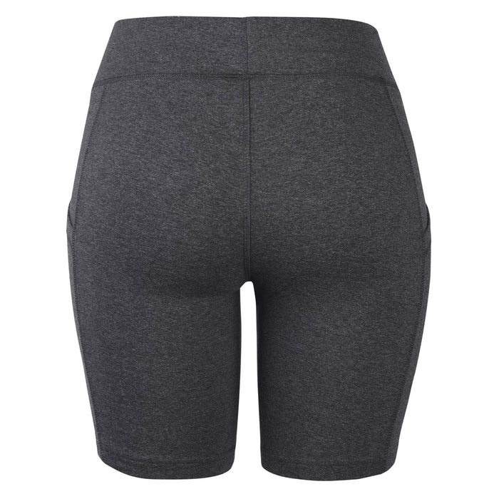 2 Women's Athletic Leggings Shorts w/ Pockets Yoga Running Exercise Gym Grey M